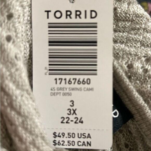 Torrid Gray Cami Top 3X NWT - Picture 5 of 7